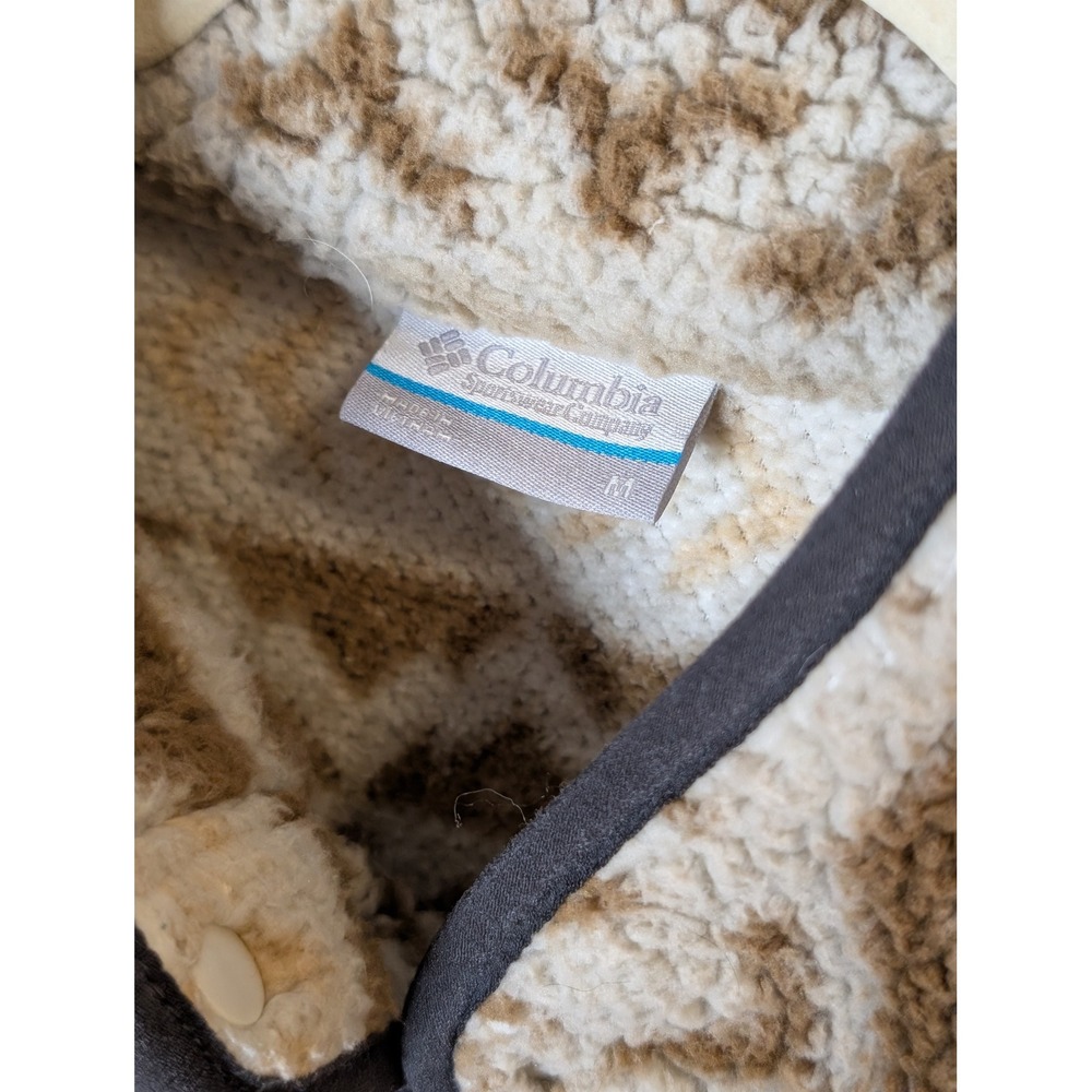 Columbia‎ Mens Sherpa Fleece Pullover Southwestern Print Brown Tan AM9209 Medium - Picture 3 of 5